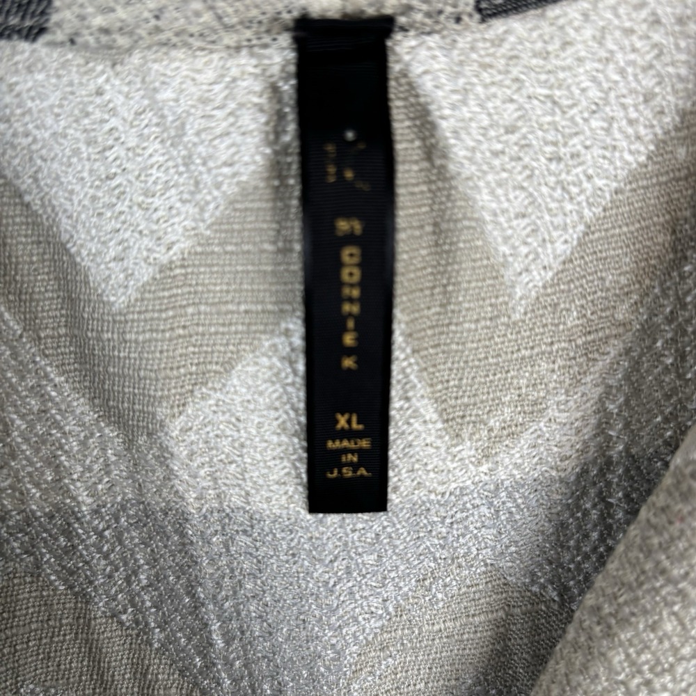 IC By Connie K Jacket‎ XL Cream Silver Chevron Oversized Blazer Jacket Artsy - Picture 7 of 7